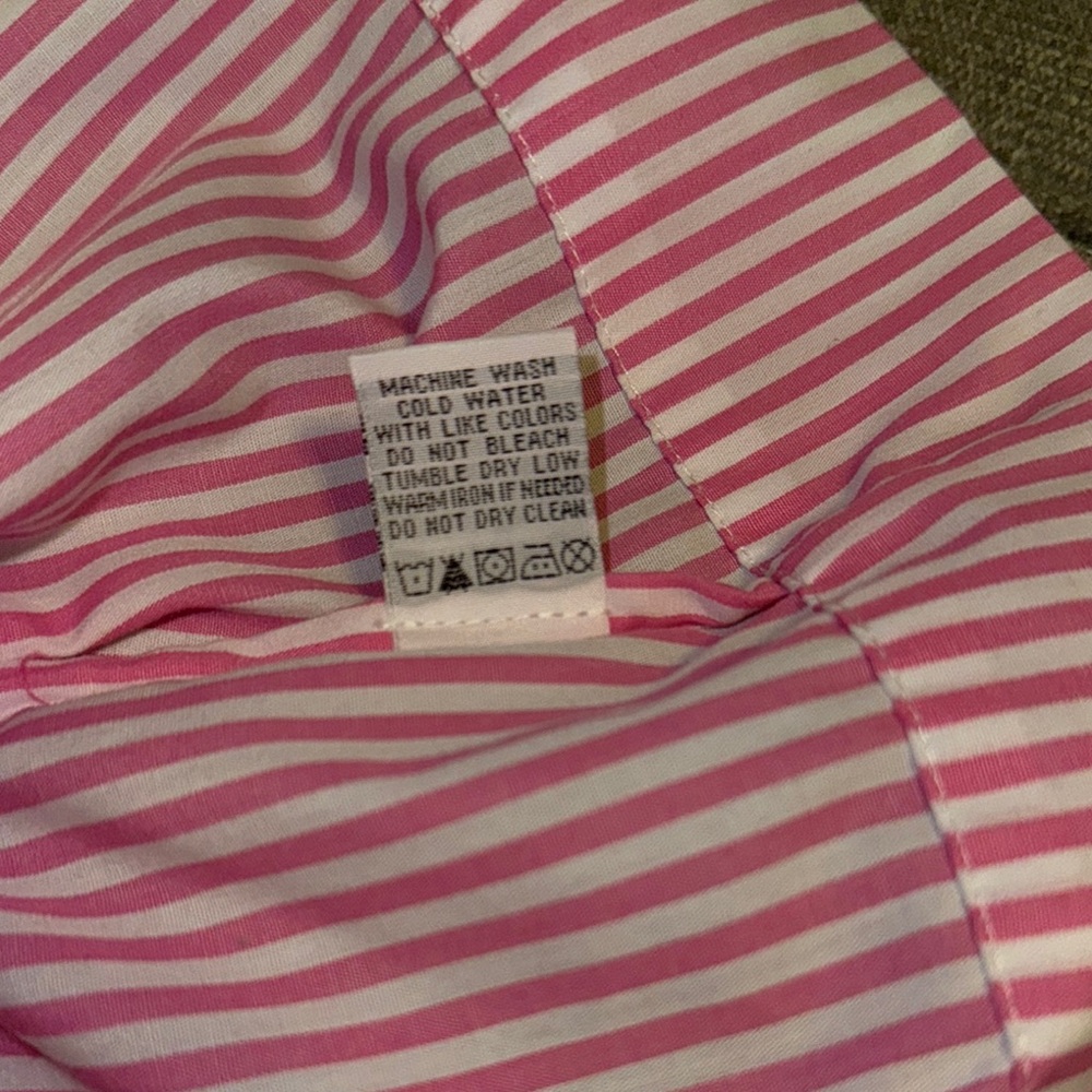 Velvet Heart Pink & White Striped Bow Blouse Size Large - Picture 11 of 13